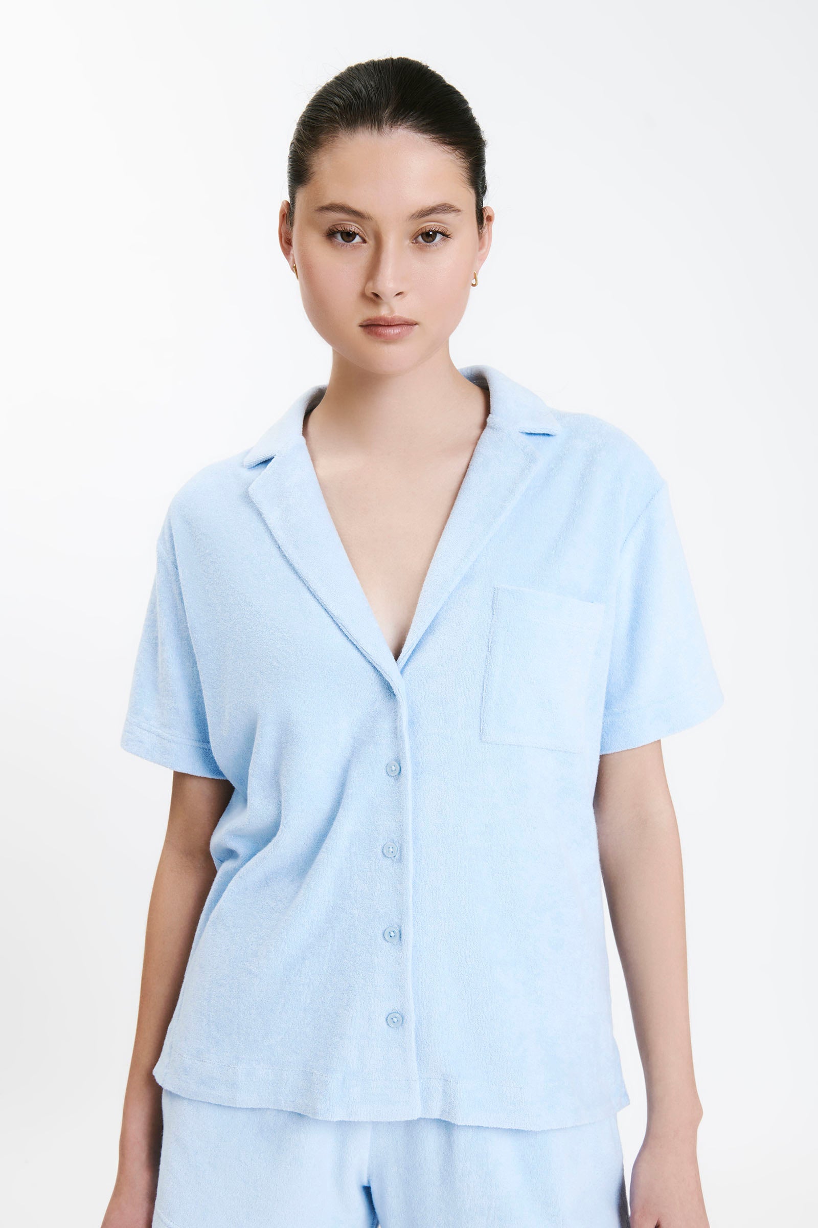 Nude Lucy Inka Terry Shirt In A Blue Sky Colour 