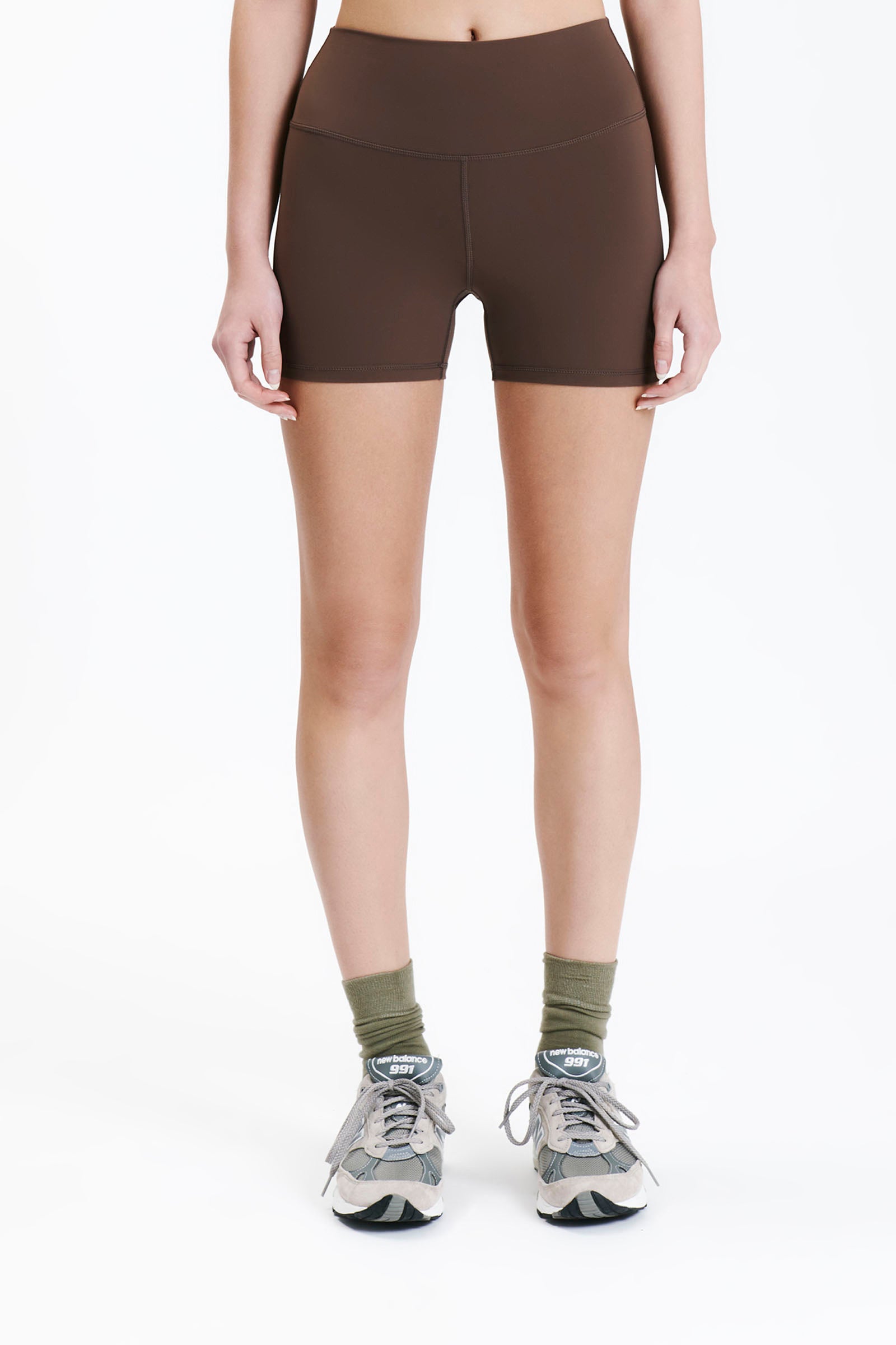 Nude Lucy Nude Active Mini Bike Short in a Brown Chocolate Cacao Colour