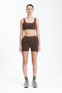 Nude Lucy Nude Active Mini Bike Short in a Brown Chocolate Cacao Colour