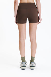 Nude Lucy Nude Active Mini Bike Short in a Brown Chocolate Cacao Colour