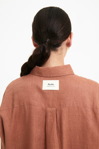 Nude Lucy Lounge Heritage Linen Shirt in Terracotta
