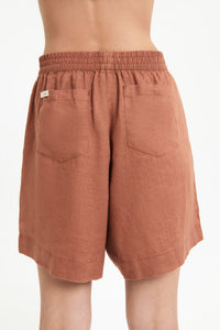 Nude Lucy Lounge Heritage Linen Short in Terracotta