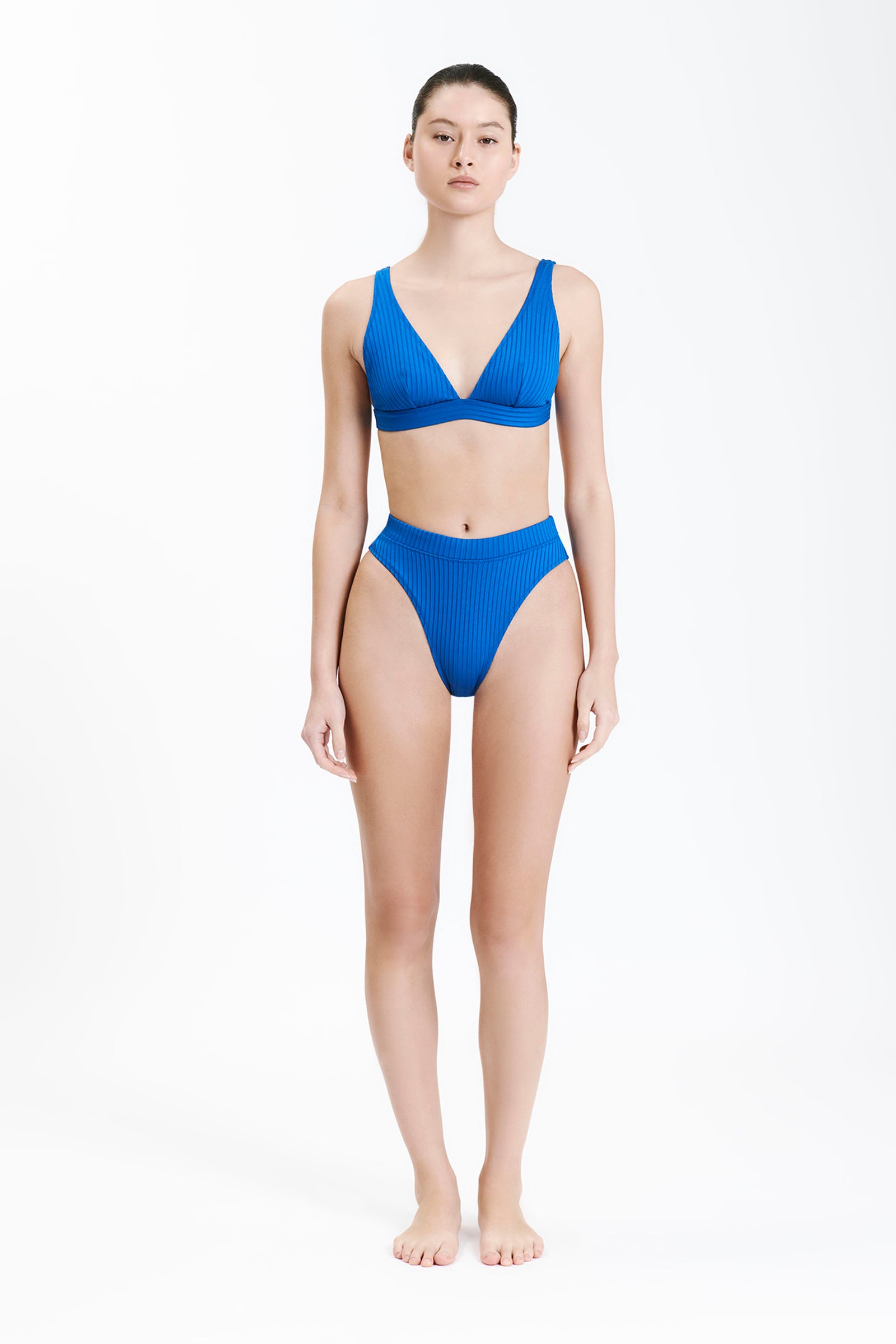 Nude Lucy High Rise Brief In A Bright Blue Pacific Colour 