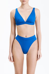 Nude Lucy Plunge Front Top in a Bright Blue Pacific Colour