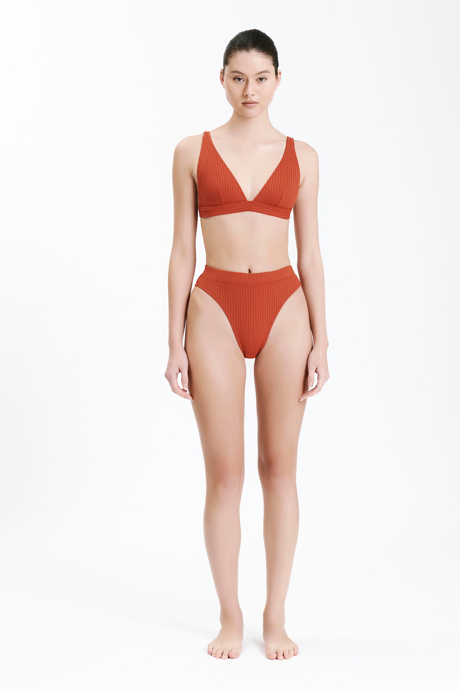 Nude Lucy High Rise Brief In A Terracotta Rooibos Colour 