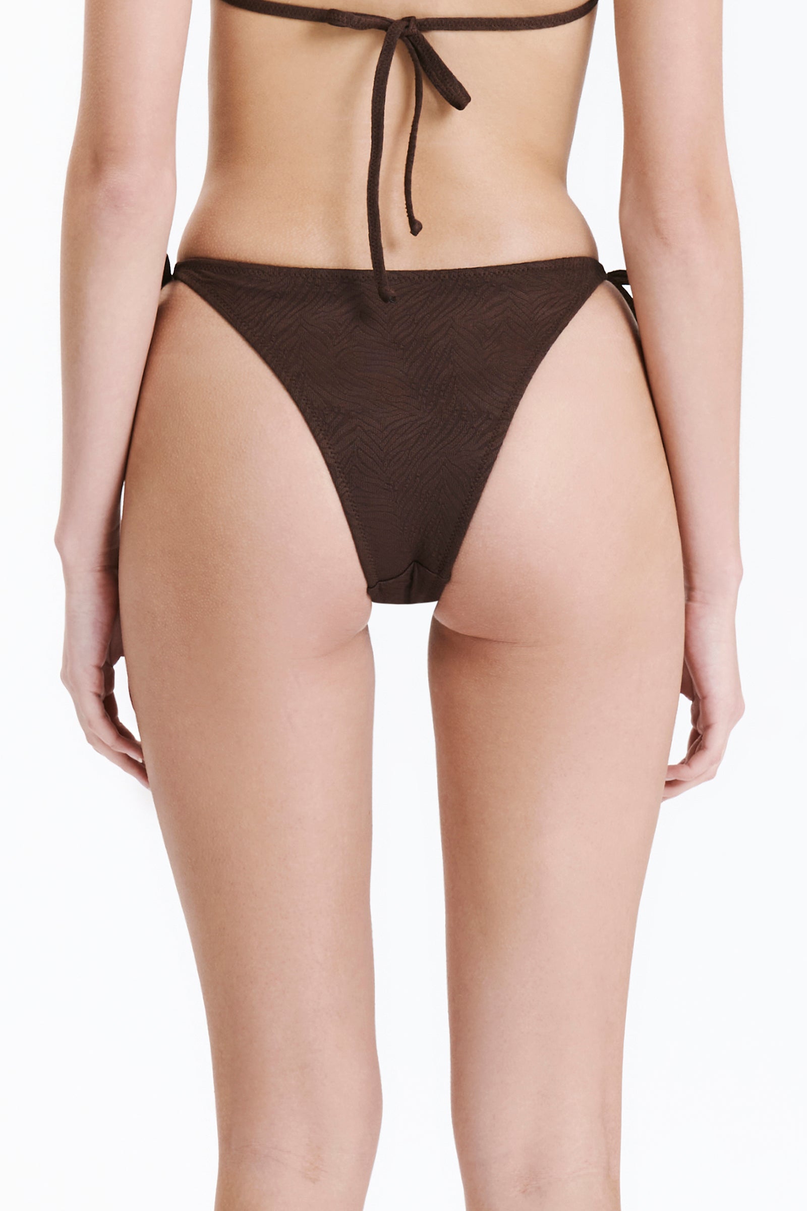 Nude Lucy Classic String Bikini Brief In A Brown Chocolate Cacao Colour 