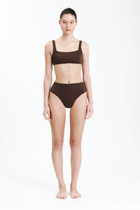 Nude Lucy Square Neck Crop in a Brown Chocolate Cacao Colour