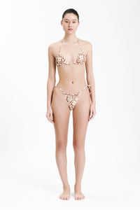 Nude Lucy Adjustable String Bikini Bottom Brief in a Floral Print