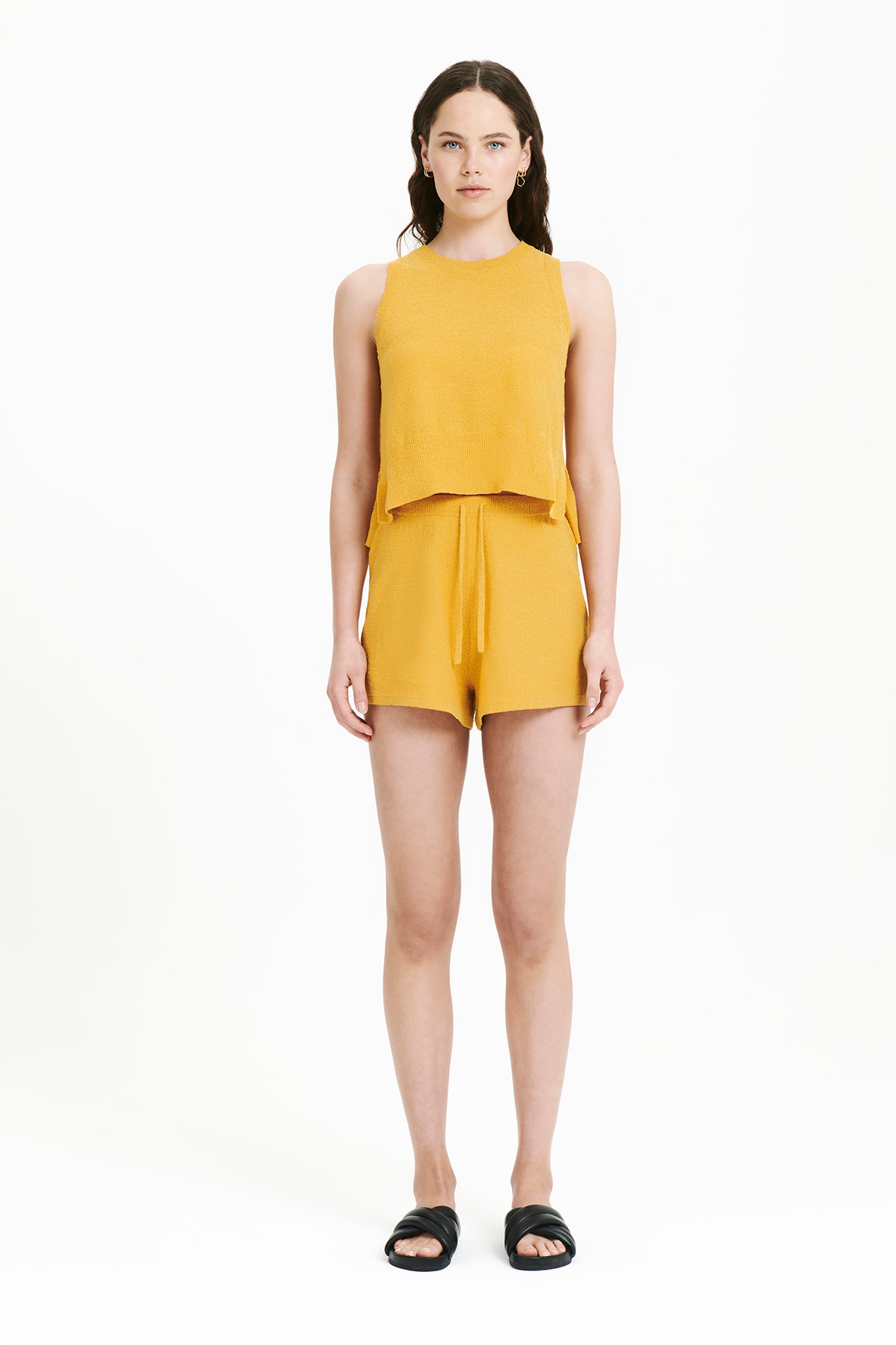 Nude Lucy Binx Cropped Tank In A Orange & Yellow Toned Mango Colour 