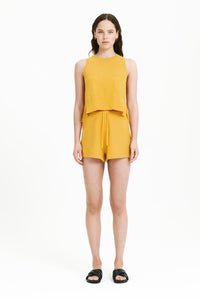 Nude Lucy Binx Cropped Tank In a Orange & Yellow Toned Mango Colour