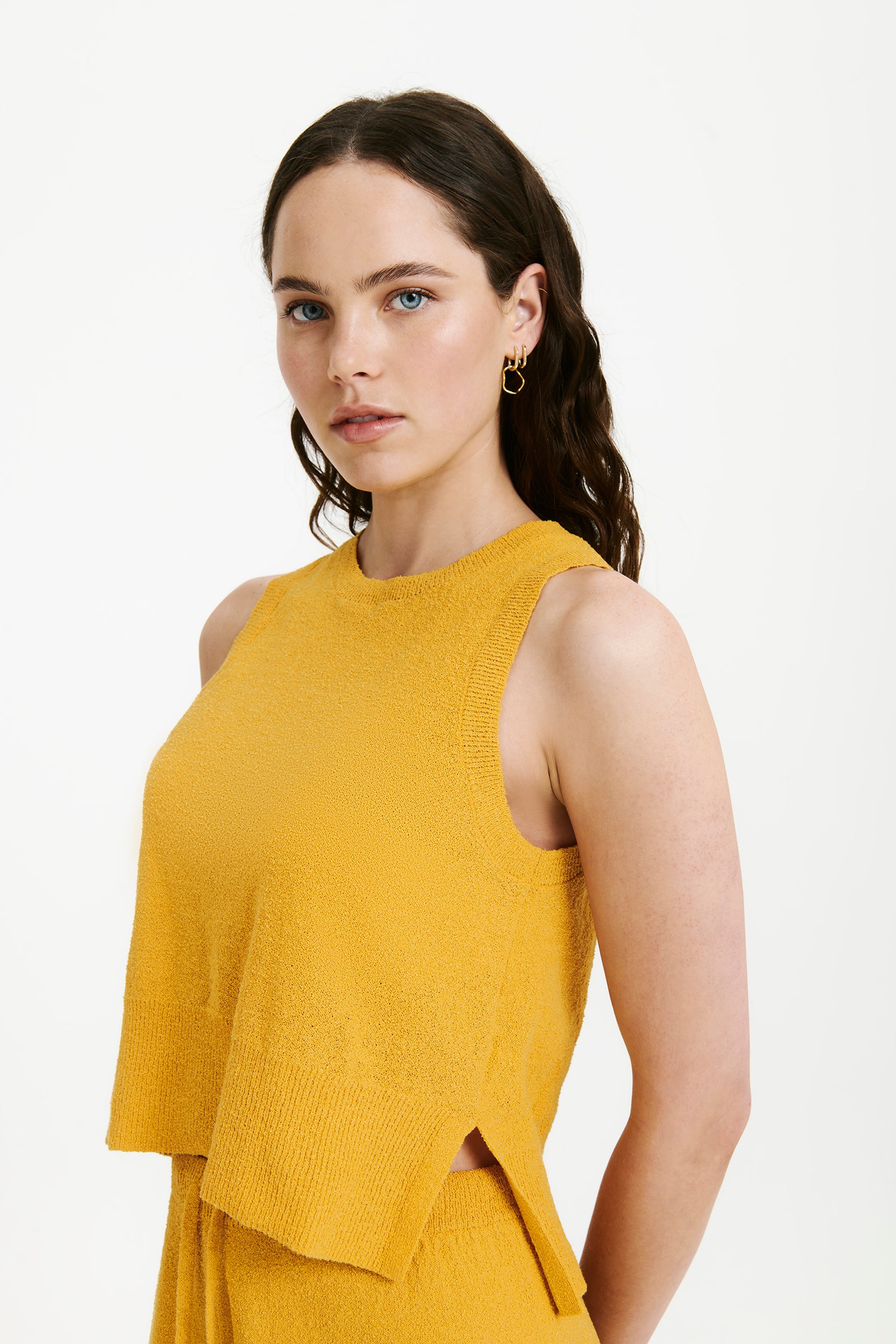 Nude Lucy Binx Cropped Tank In A Orange & Yellow Toned Mango Colour 