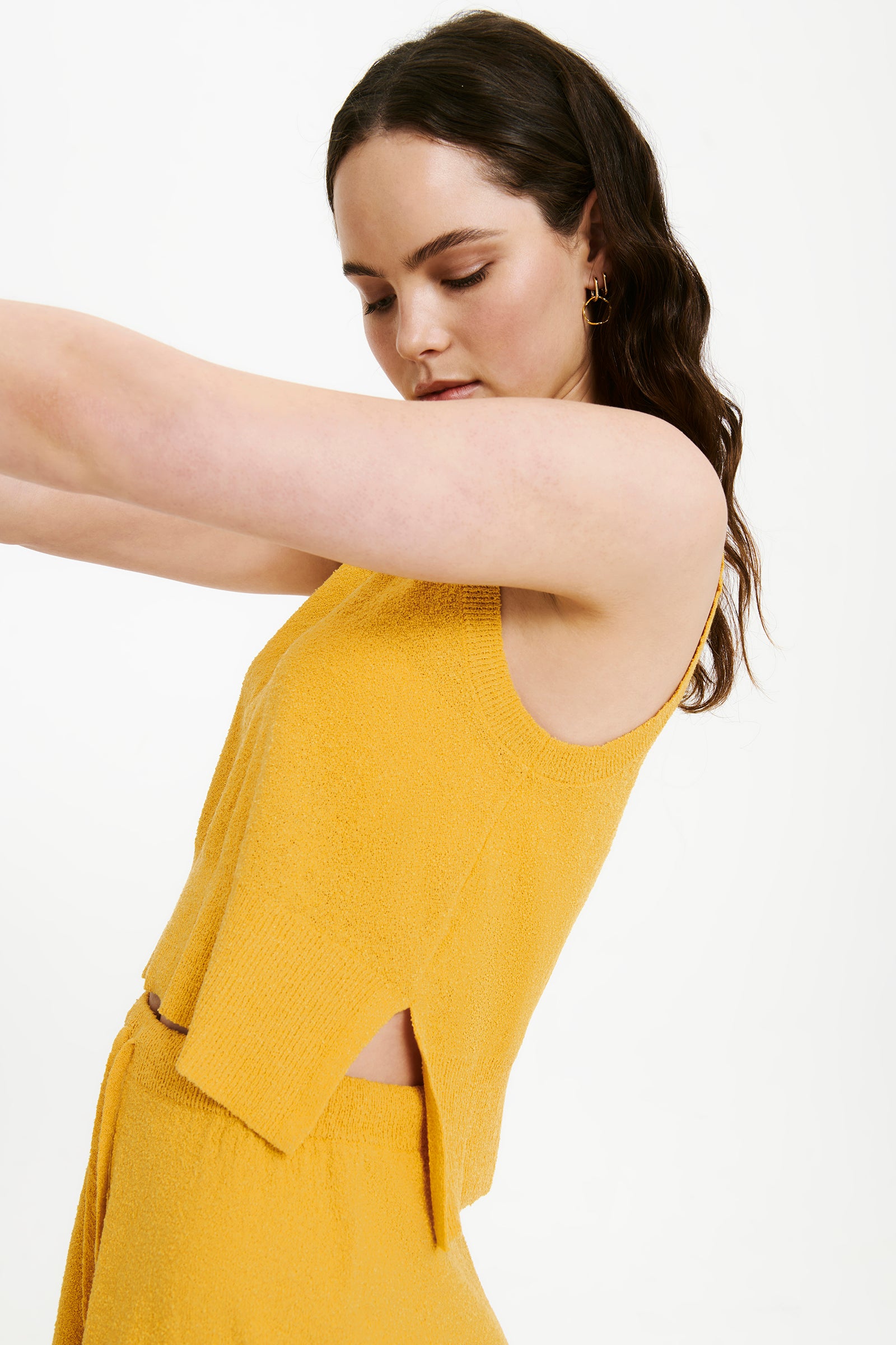 Nude Lucy Binx Cropped Tank In A Orange & Yellow Toned Mango Colour 