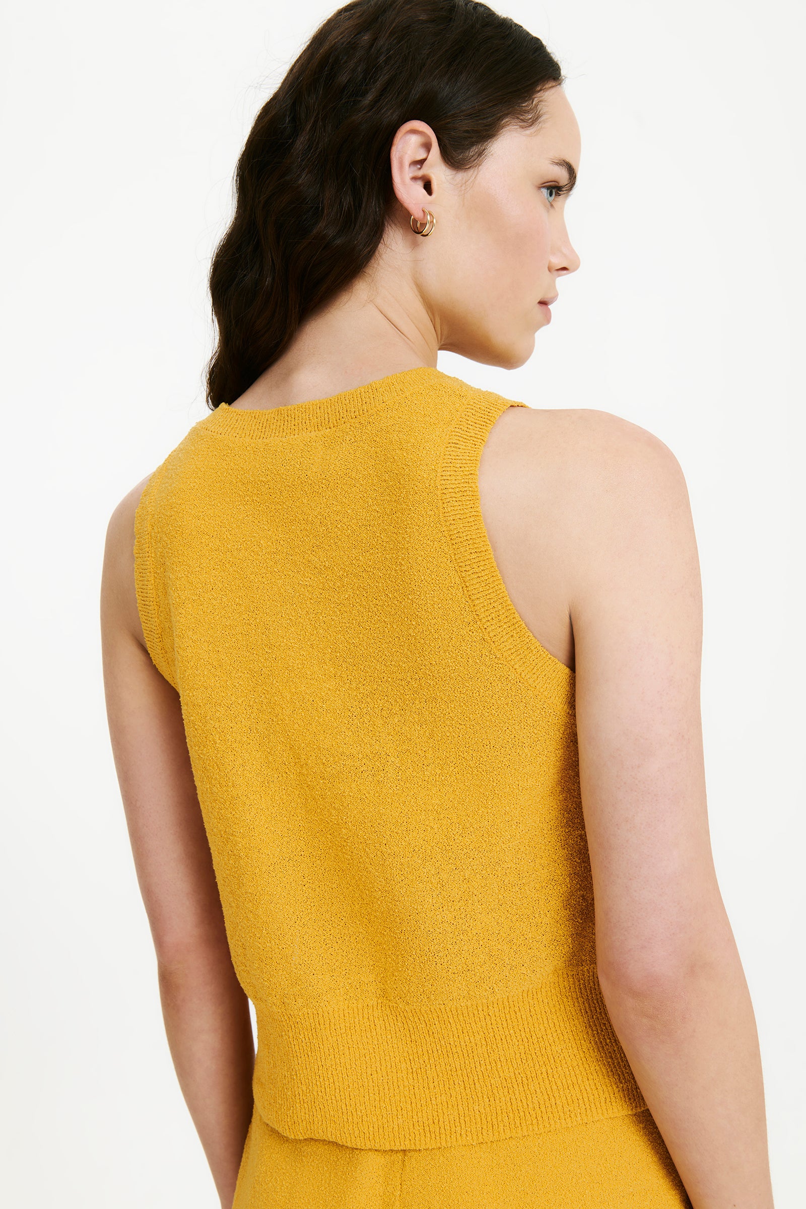 Nude Lucy Binx Cropped Tank In A Orange & Yellow Toned Mango Colour 