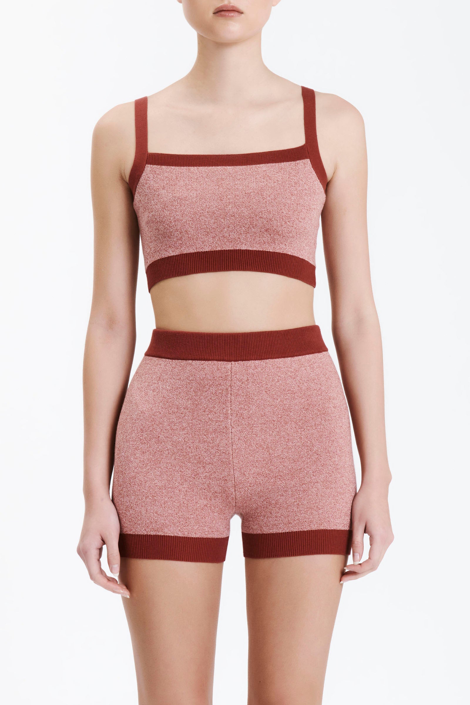 Nude Lucy Nude Active Knit Crop In Chilli 