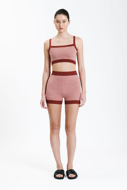 NUDE ACTIVE KNIT CROP-Chilli