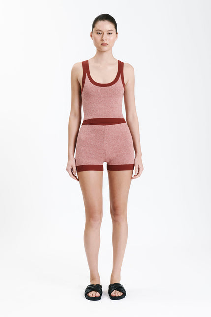 NUDE ACTIVE KNIT SHORT-Chilli