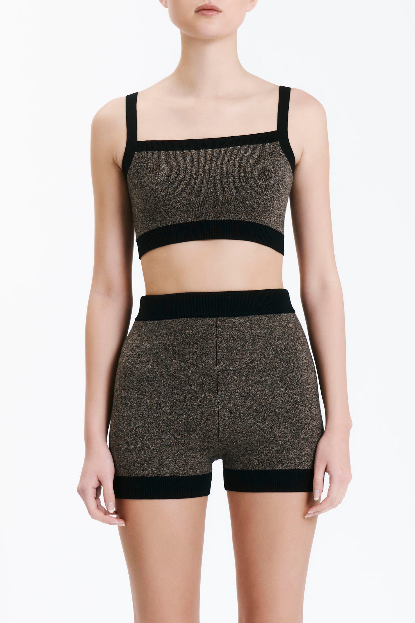 Nude Lucy Nude Active Knit Crop In Granite 