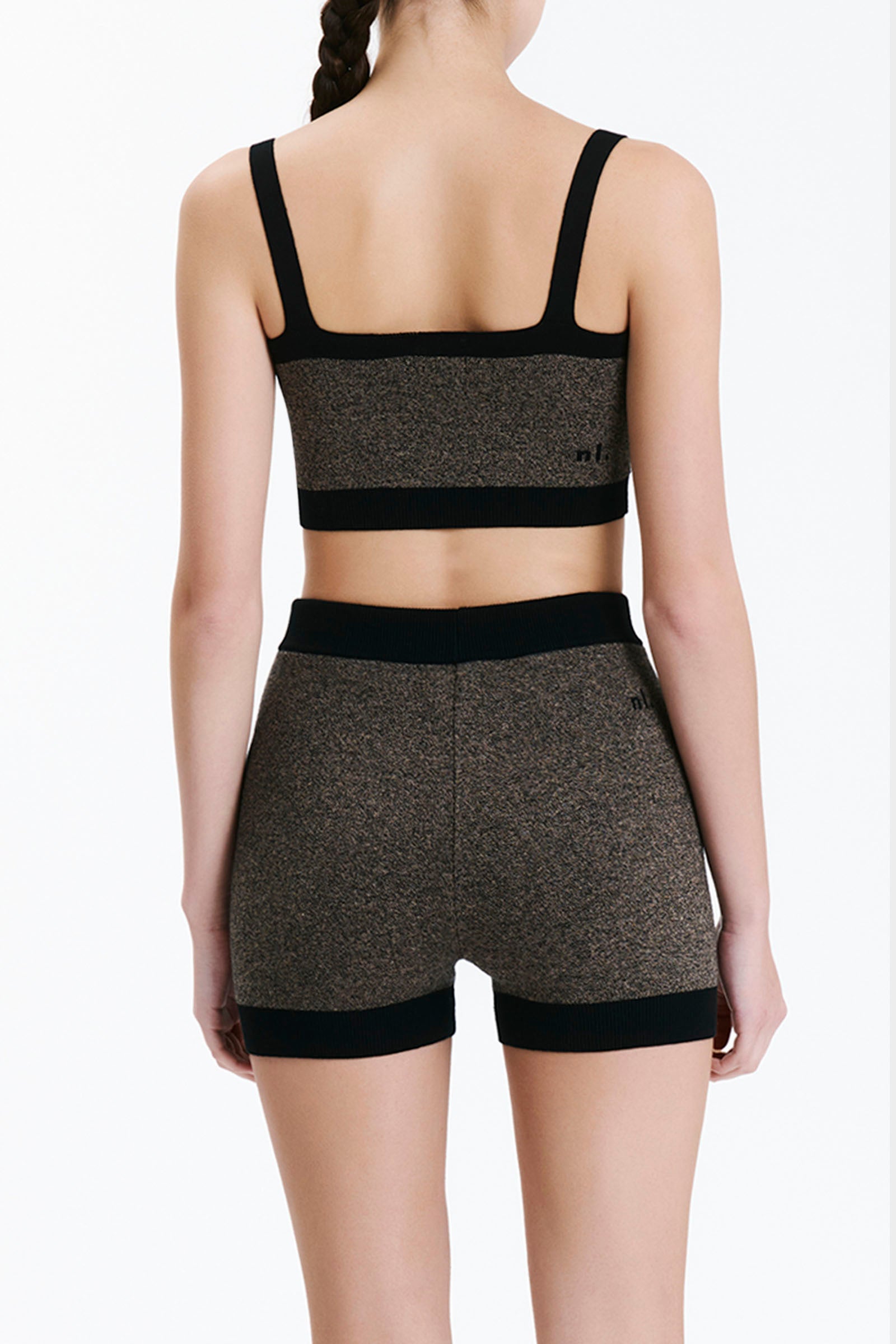 Nude Lucy Nude Active Knit Crop In Granite 