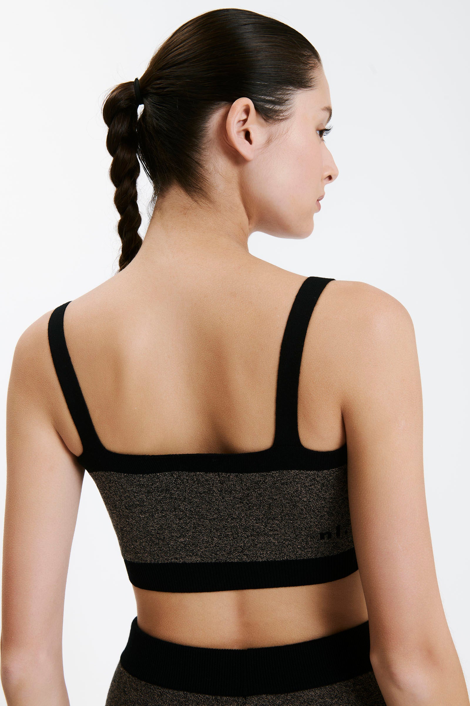 Nude Lucy Nude Active Knit Crop In Granite 