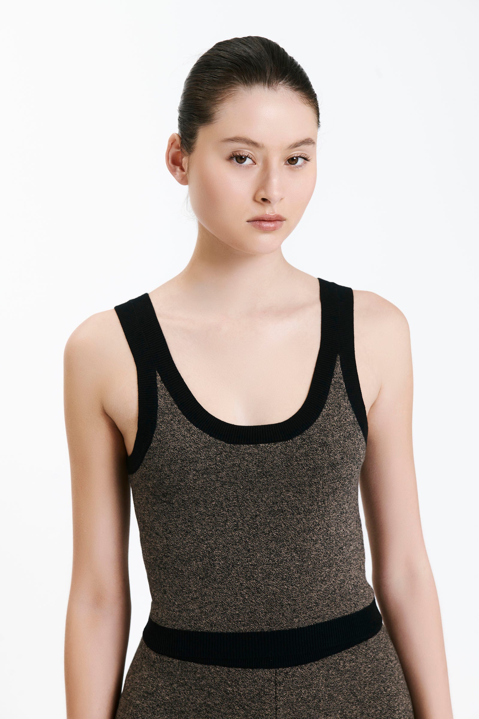 Nude Lucy Nude Active Knit Tank in Granite
