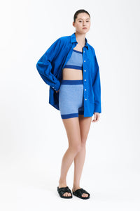 Nude Lucy Nude Active Knit Crop in a Bright Blue Pacific Colour