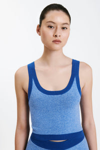 Nude Lucy Nude Active Knit Tank in a Bright Blue Pacific Colour