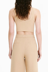 Nude Lucy Hayes Waffle Tank In A Light Yellow Toned Dune Colour