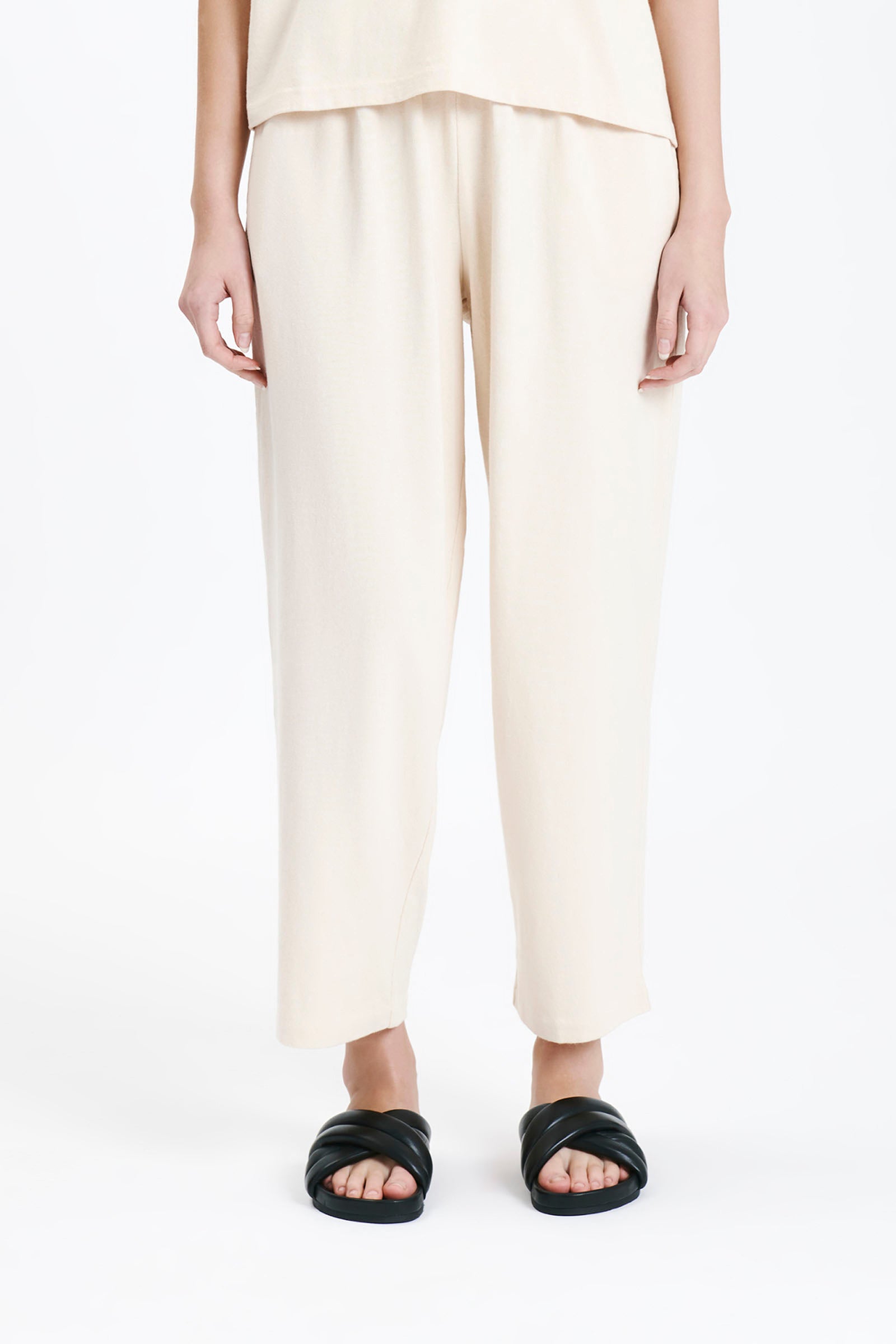 Nude Lucy Fresno Pant In A Light Yellow & Beige Crema Colour 