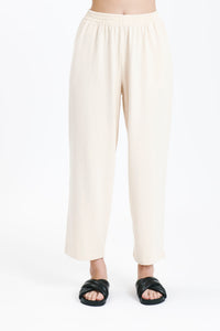 Nude Lucy Fresno Pant In a Light Yellow & Beige Crema Colour