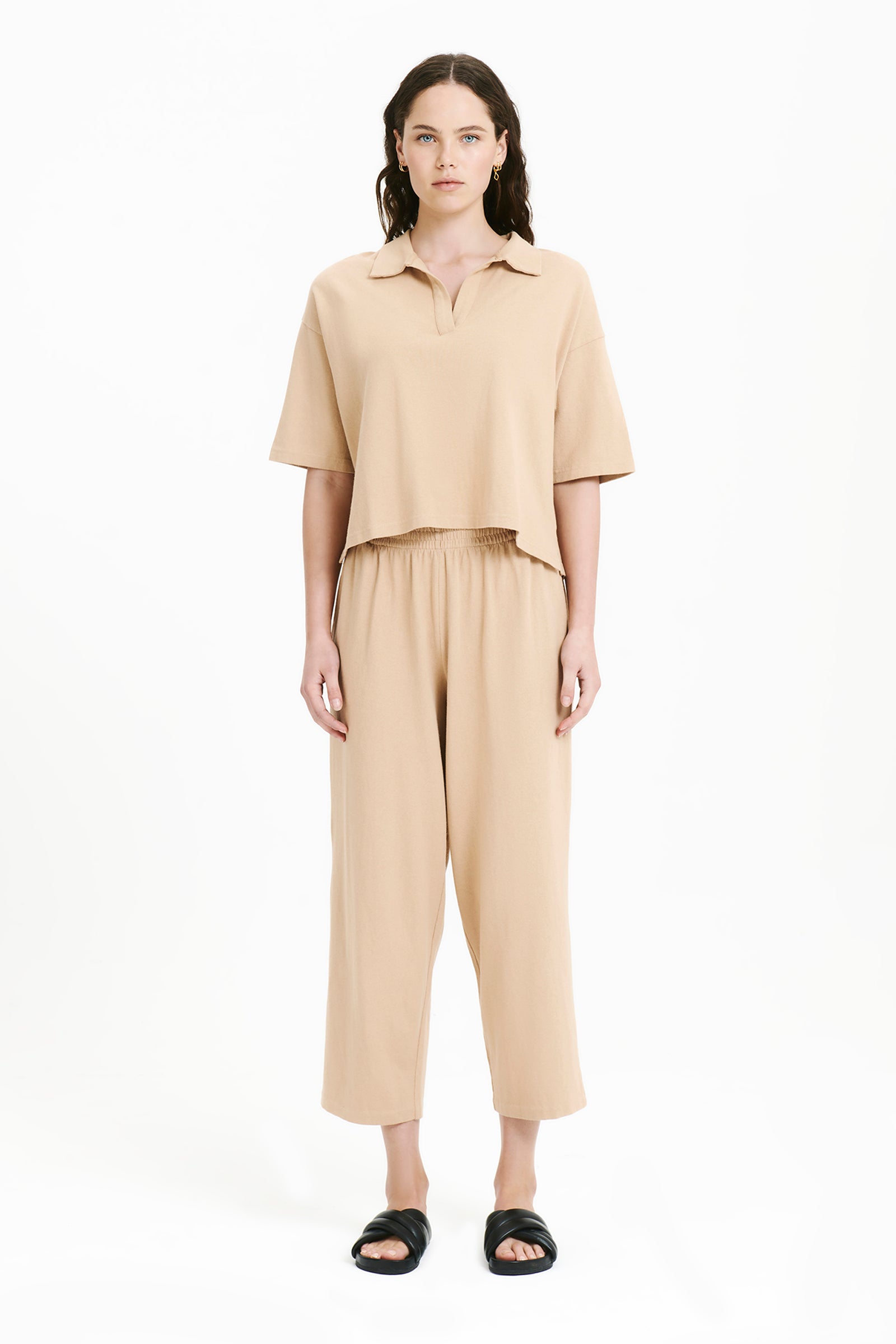 Nude Lucy Fresno Rugby Top In A Light Yellow Toned Dune Colour 