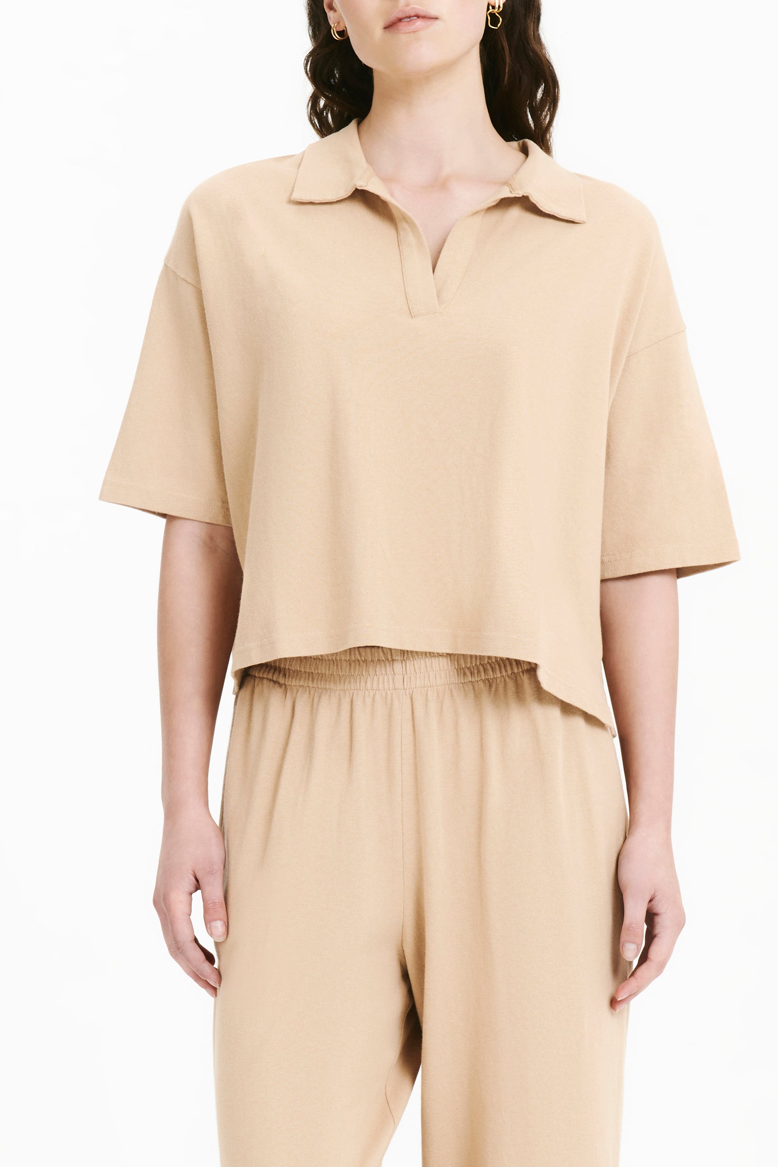 Nude Lucy Fresno Rugby Top In A Light Yellow Toned Dune Colour 