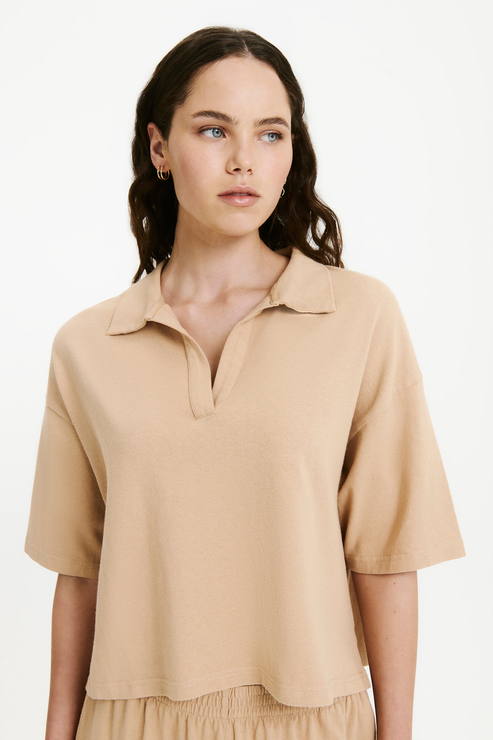 Nude Lucy Fresno Rugby Top In A Light Yellow Toned Dune Colour 
