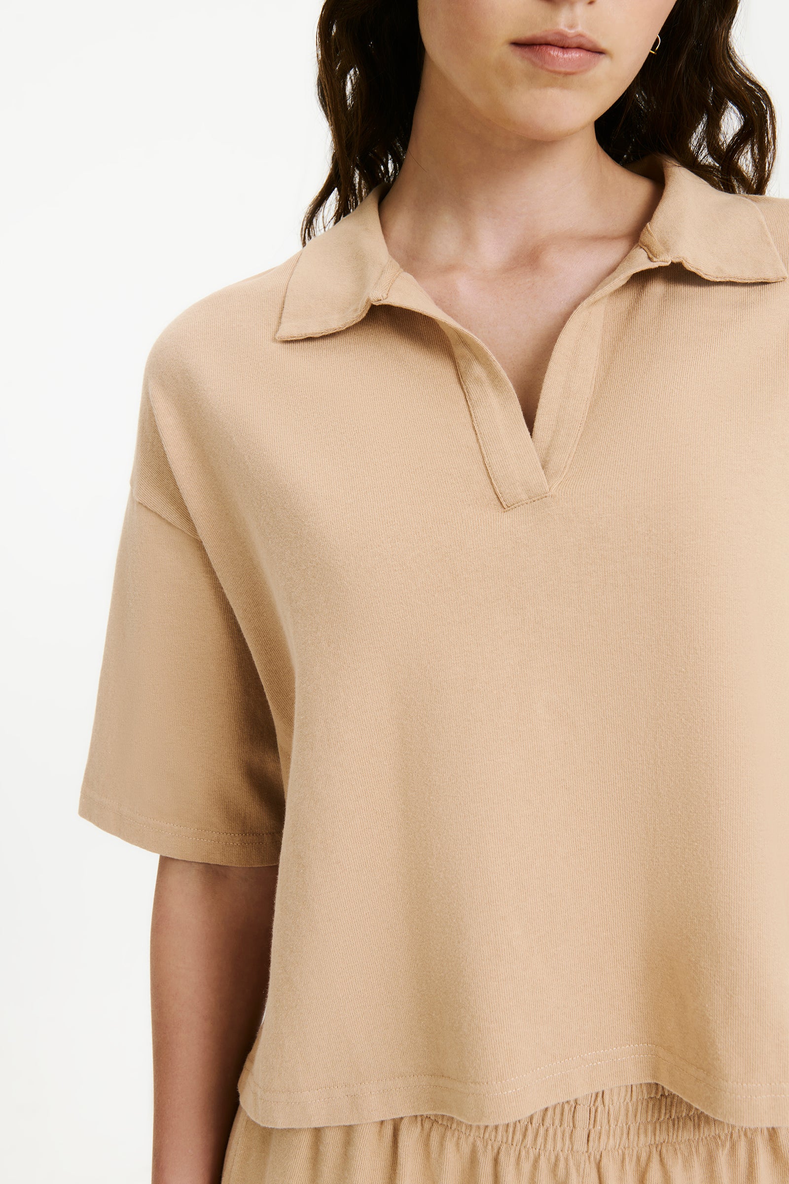 Nude Lucy Fresno Rugby Top In A Light Yellow Toned Dune Colour 