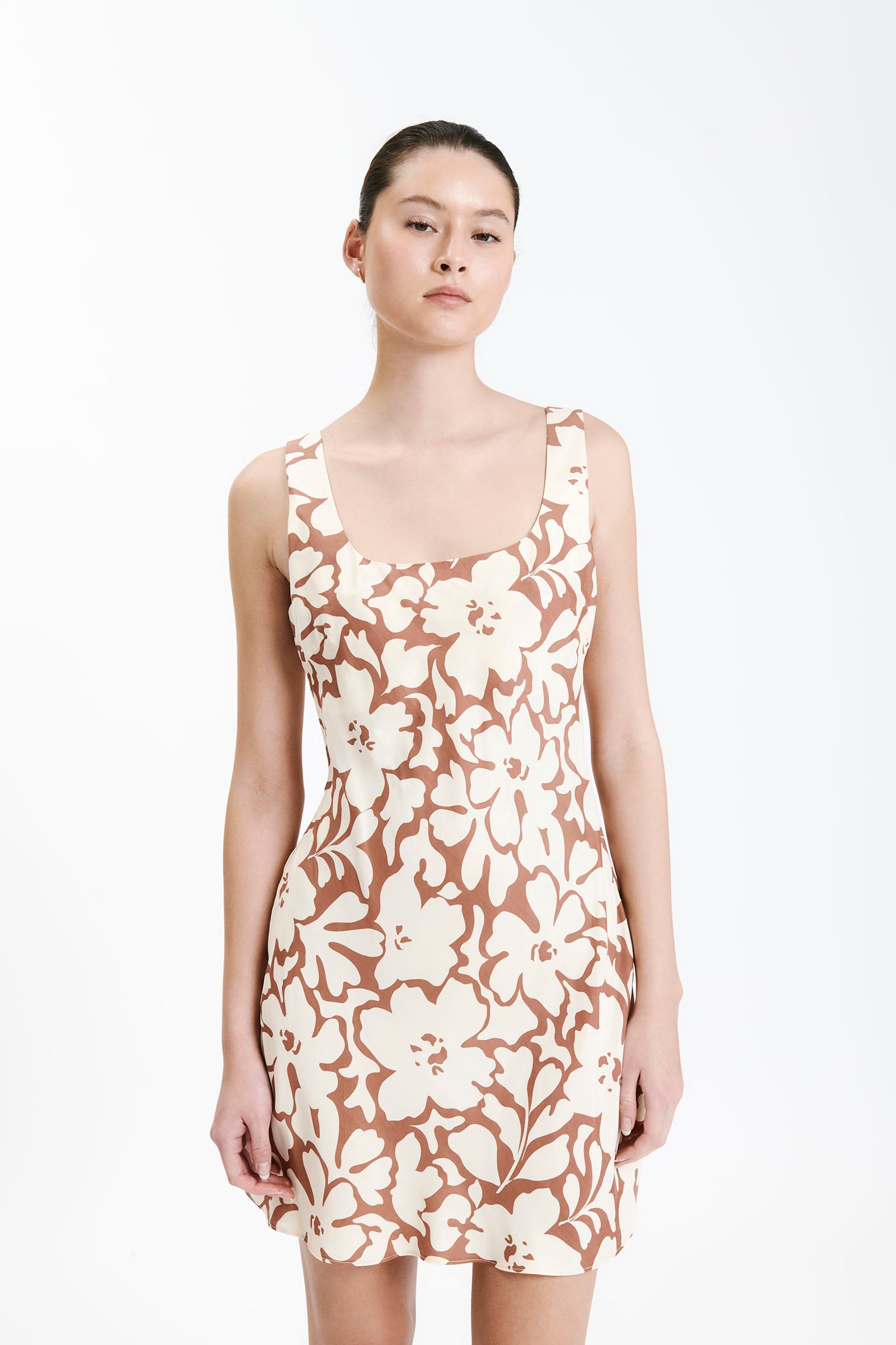 Nude Lucy Terra Mini Dress In A Floral Print 