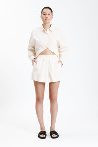 Nude Lucy Cruz Poplin Short in White Cloud