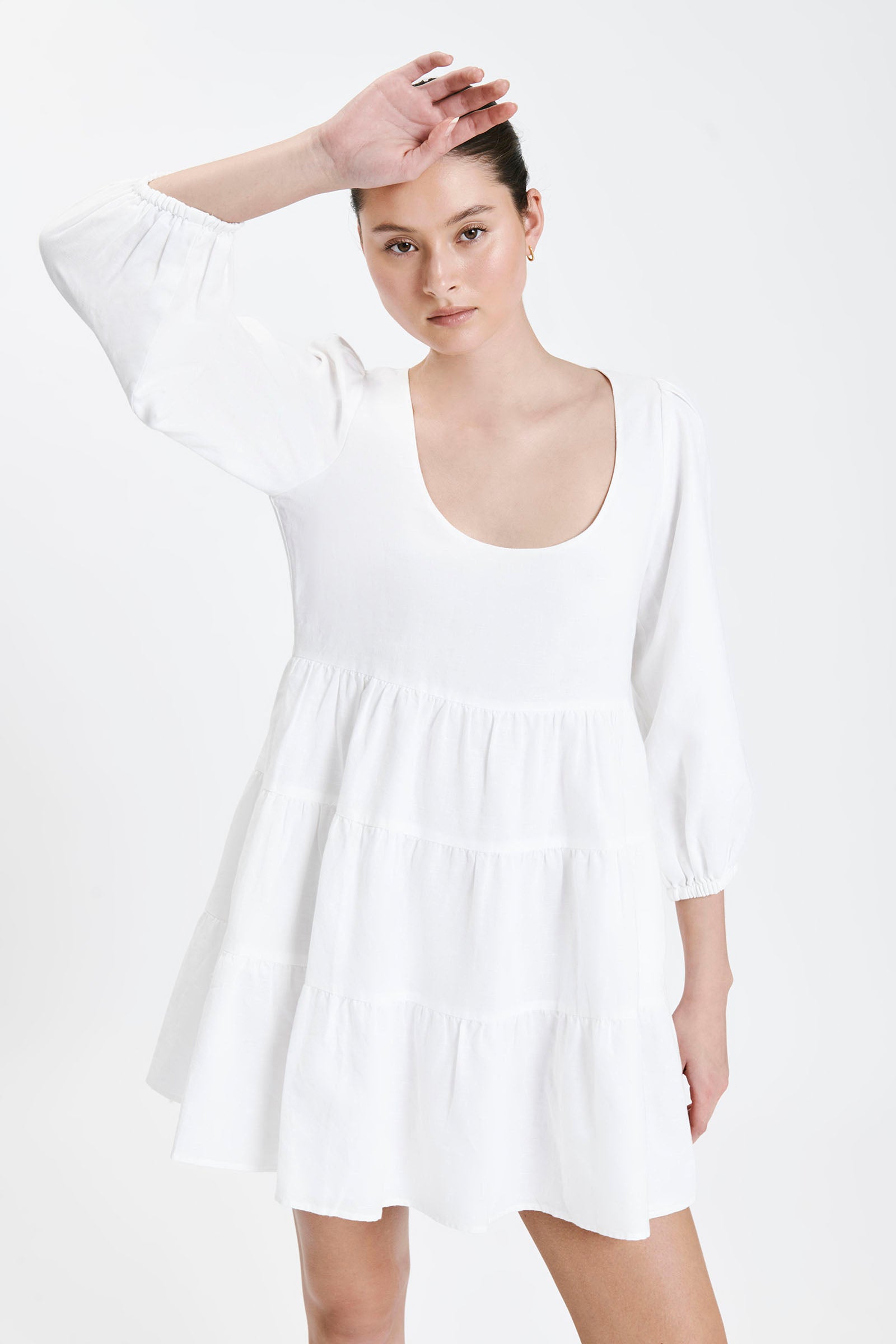 Nude Lucy Brooke Mini Dress In White 