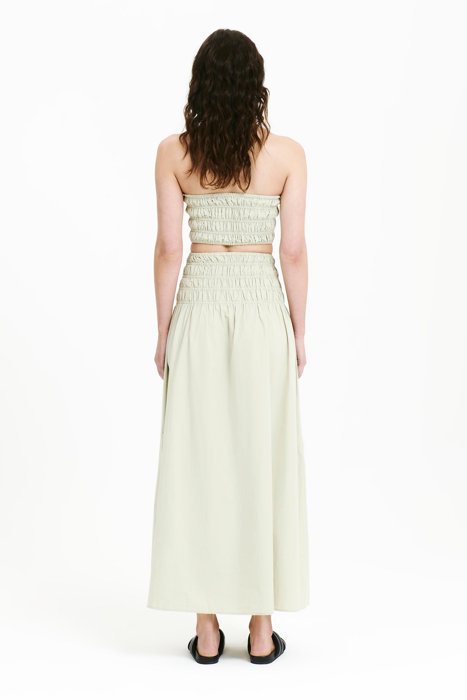 Nude Lucy Oasis Poplin Maxi Skirt In Eucalyptus 