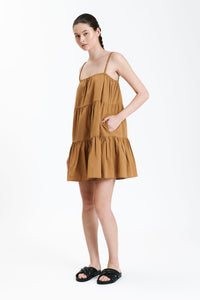 Nude Lucy Renna Mini Dress in a Light Brown Fudge Colour