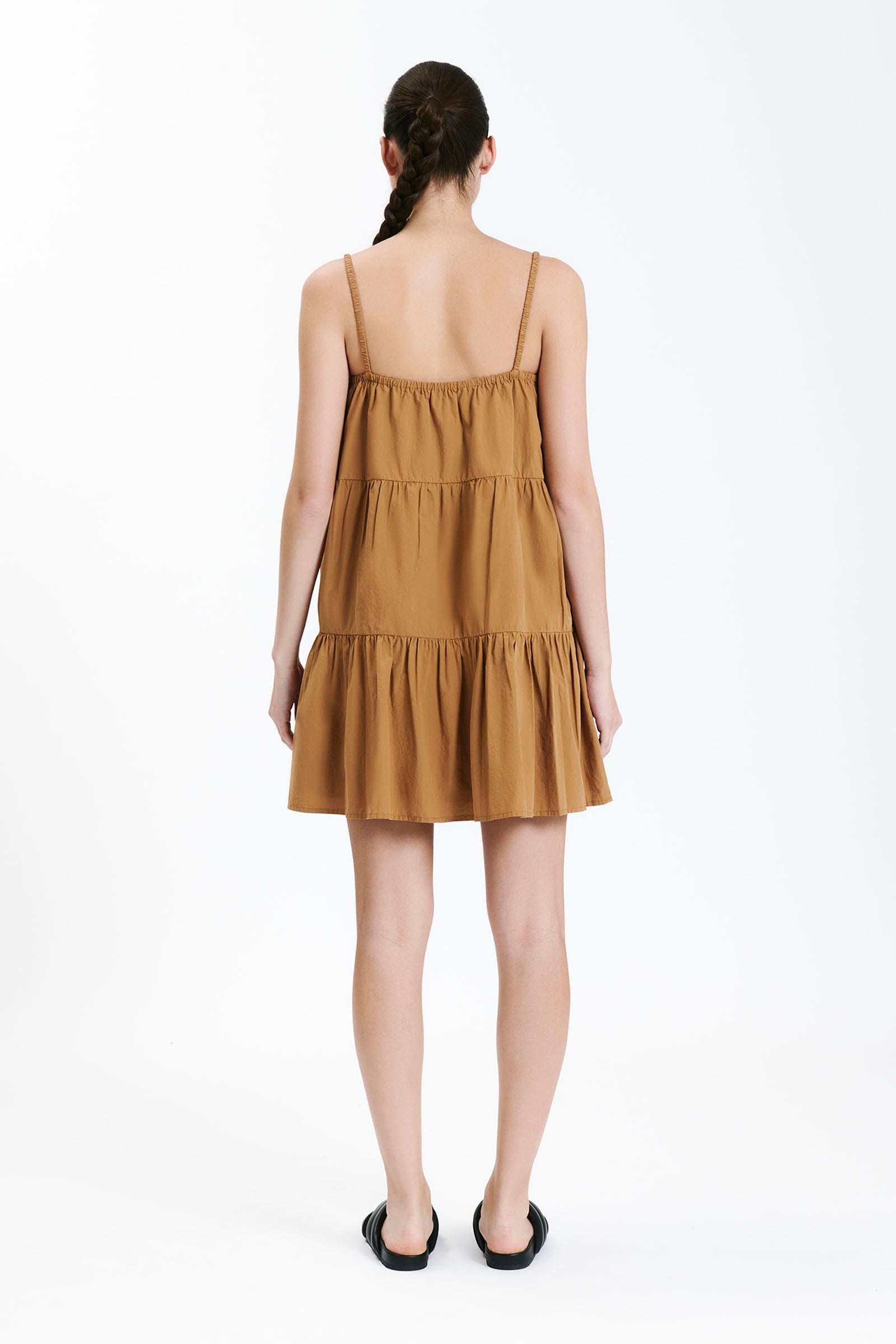 Nude Lucy Renna Mini Dress in a Light Brown Fudge Colour
