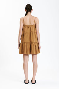 Nude Lucy Renna Mini Dress in a Light Brown Fudge Colour