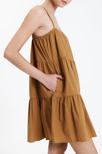 Nude Lucy Renna Mini Dress in a Light Brown Fudge Colour