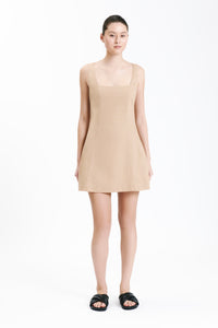 Nude Lucy Phoenix Mini Dress In A Light Yellow Toned Dune Colour