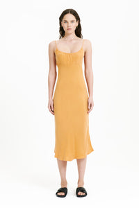 Nude Lucy Sol Cupro Dress In an Orange Mandarin Colour