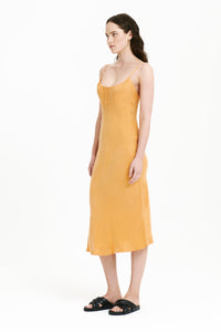 Nude Lucy Sol Cupro Dress In an Orange Mandarin Colour