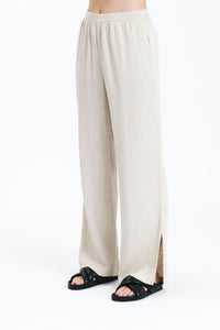 Ace Pants in a Light Beige Oat Colour - Linen Cotton blend With a Slight Crinkle Finish