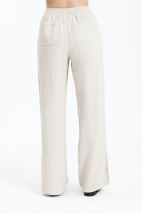 Ace Pants in a Light Beige Oat Colour - Linen Cotton blend With a Slight Crinkle Finish