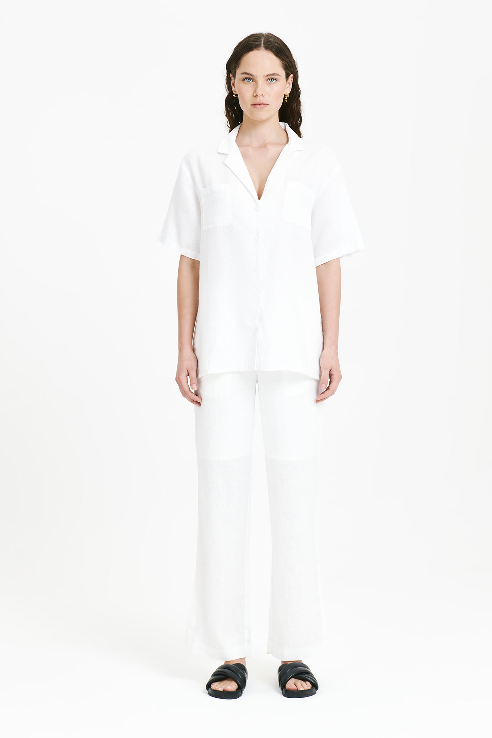 Nude Lucy Rynn Linen Resort Shirt In White 