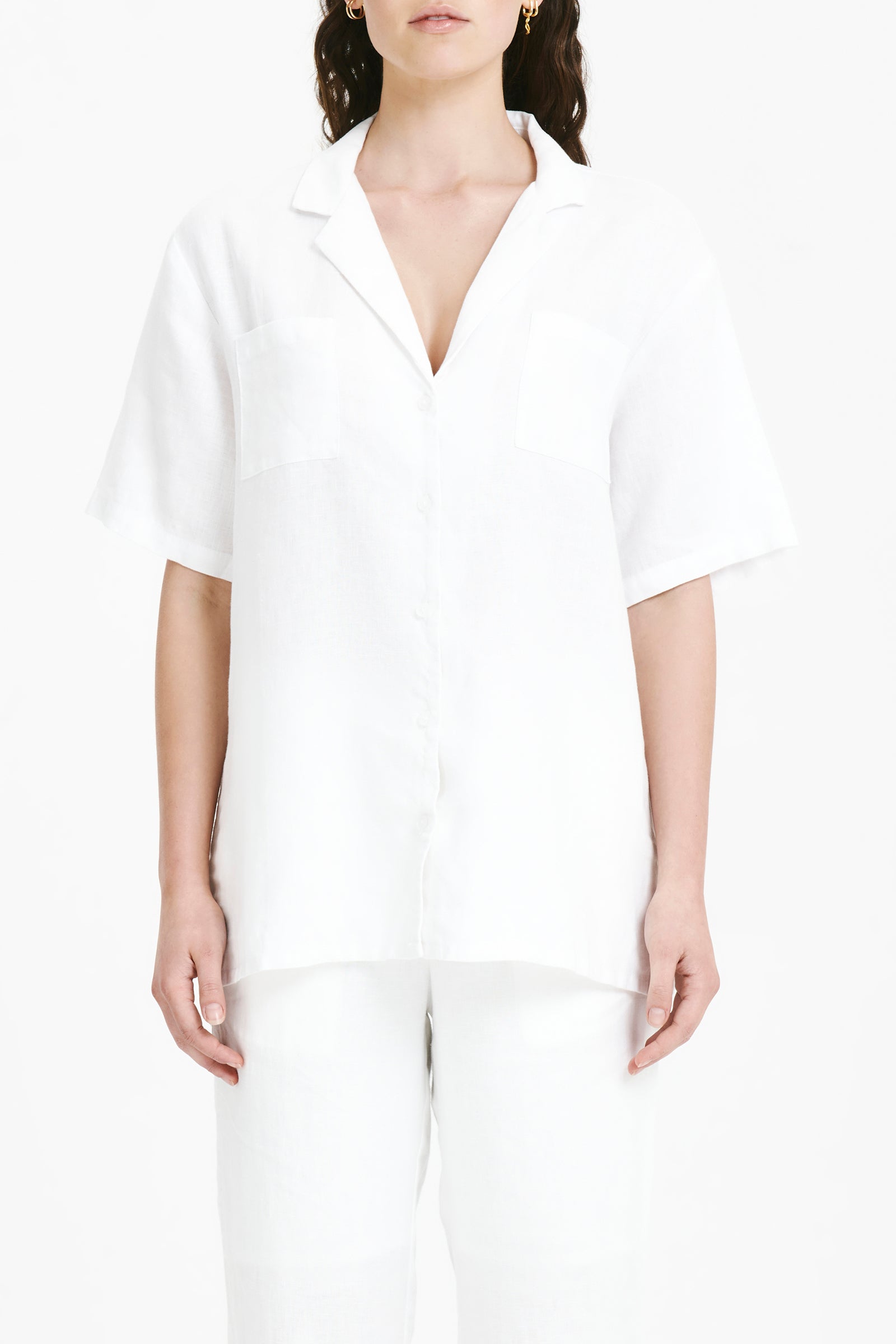 Nude Lucy Rynn Linen Resort Shirt In White 