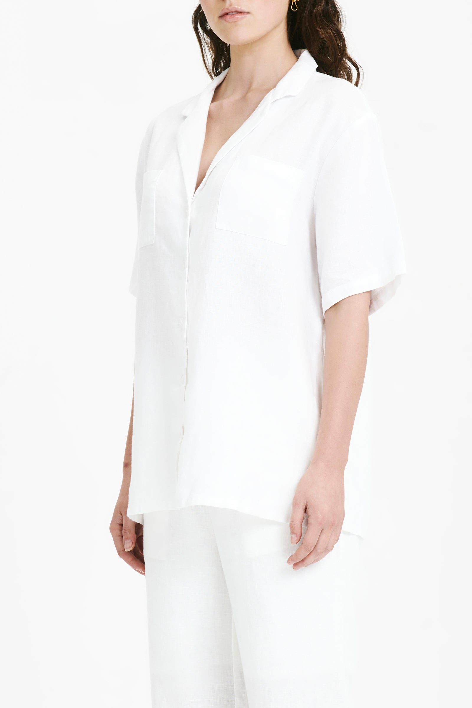 Nude Lucy Rynn Linen Resort Shirt In White 