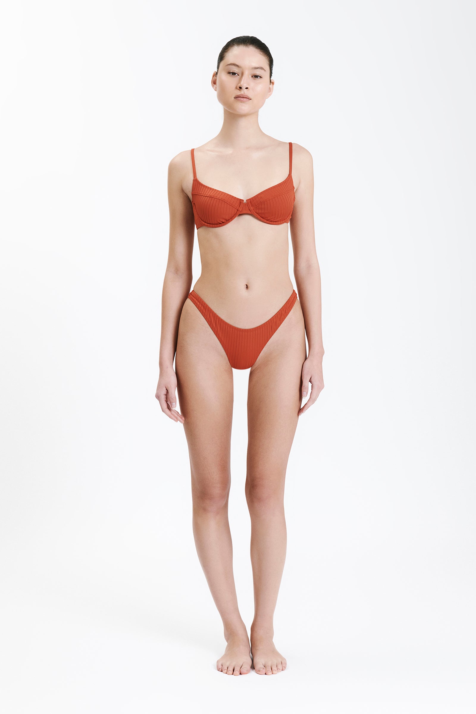 Nude Lucy Classic Cheeky Bikini Brief In a Terracotta Rooibos Colour 